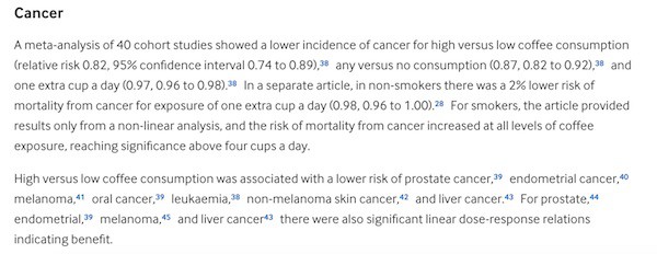 cancer and coffee